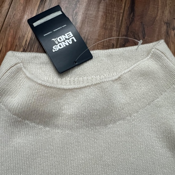 Women's Cashmere Funnel Neck Sweater - Fresh Ivory - Picture 5 of 13